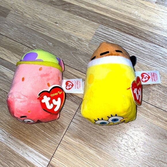 SpongeBob SquarePants Patrick Star TY teeny beanies plush Nickelodeon cartoon - Picture 3 of 11